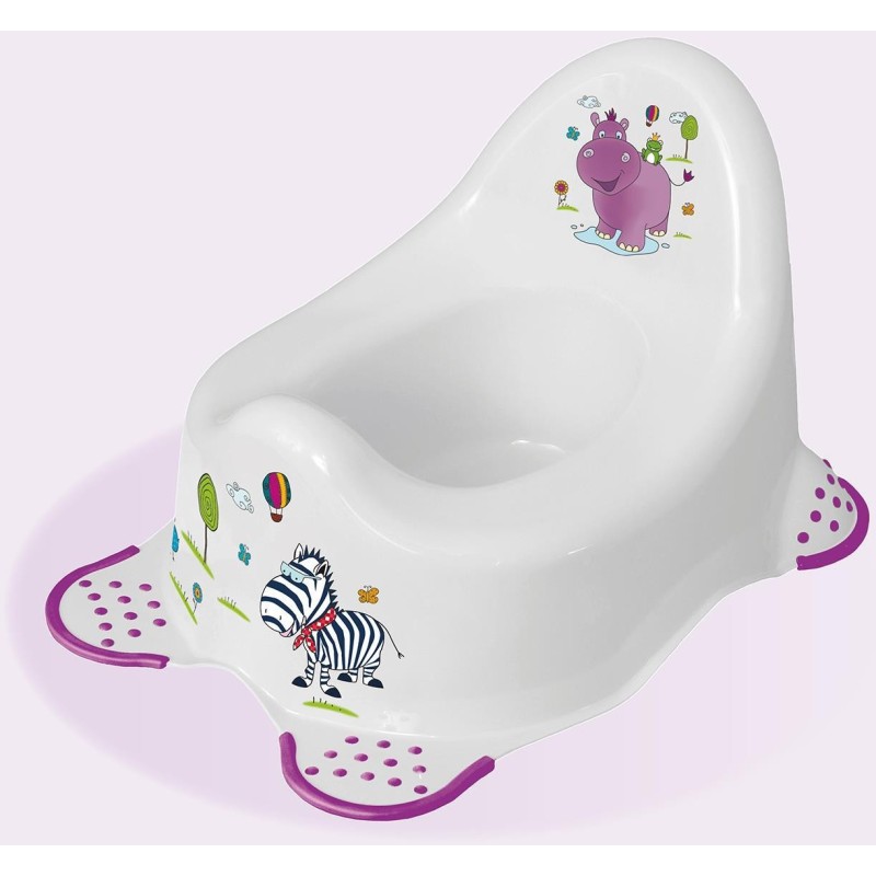 keeeper kids vaso per bambini &quot;adam hippo&quot; bianco con stampa con pied