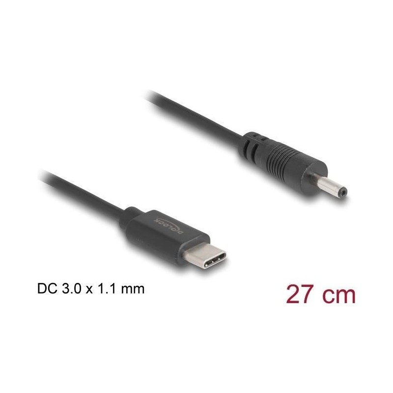 Delock Cavo di alimentazione USB Type-C a spina DC 30 x 11 mm da 27 cm