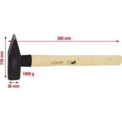 Martello da meccanico KS TOOLS con manico in noce americano, 1000 g (