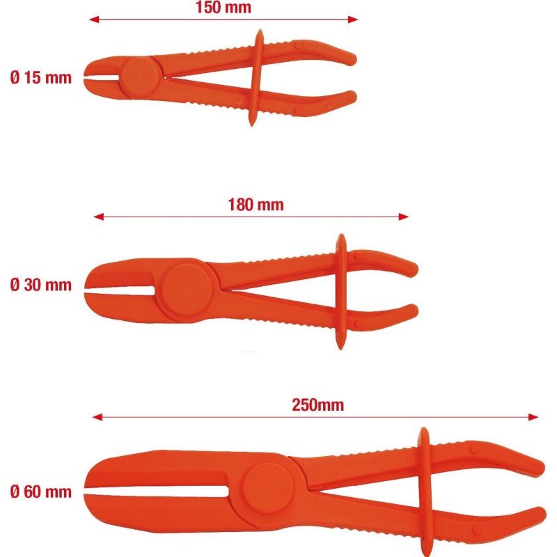 Set di pinze per fascette stringitubo KS TOOLS 3 pezzi. (115.5050)