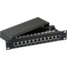 Helos Mini-Patchfeld Cat 6A 12 Port schwarz