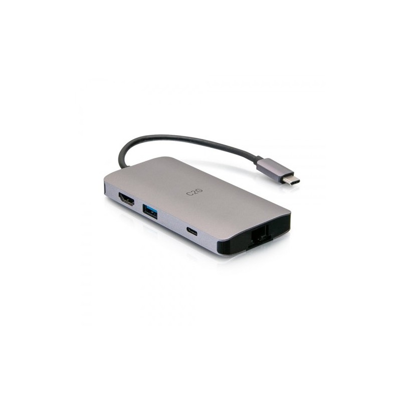 C2G Mini dock USB-C 8 in 1 con HDMI 2 porte USB-A Ethernet lettore