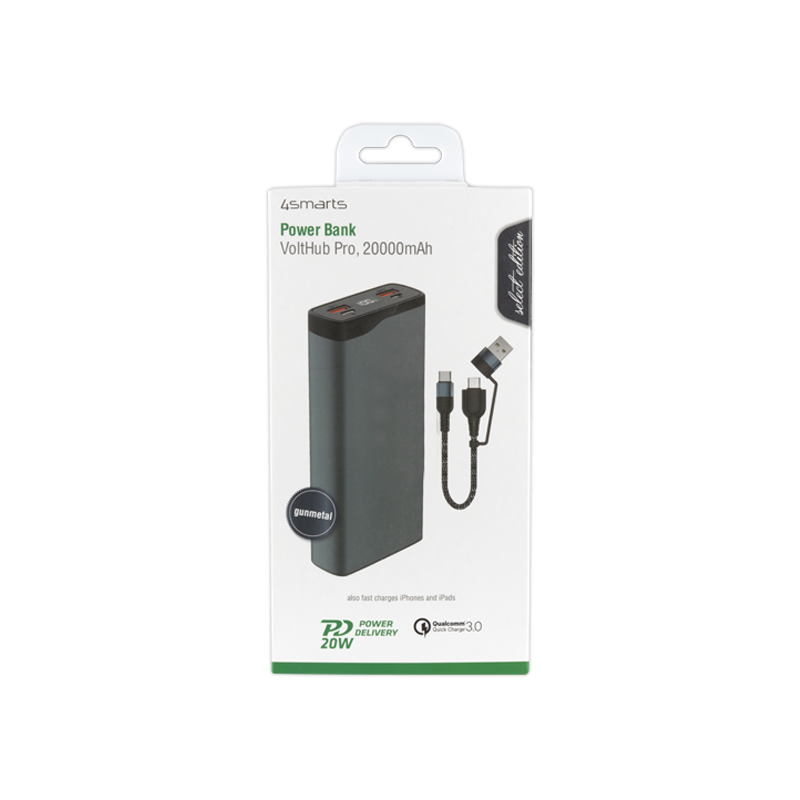 4smarts Powerbank VoltHub Pro 20000mAh QuickCharge PD gunmetal