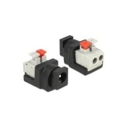 Delock Adattatore jack DC 55 x 21 mm morsettiera con pulsanti a 2 pin