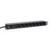 rack mount power strip 16A - with 8 x Schuko F outlets - Schuko Plug