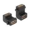 Delock Adattatore HDMI A femmina femmina con connessione a vite angol