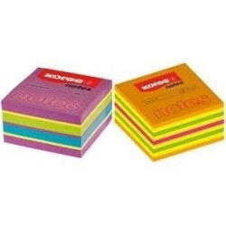 Kores Sticky Notes Cubo, 75 x 75 mm, colore neon, 5 colori, 450 fogli