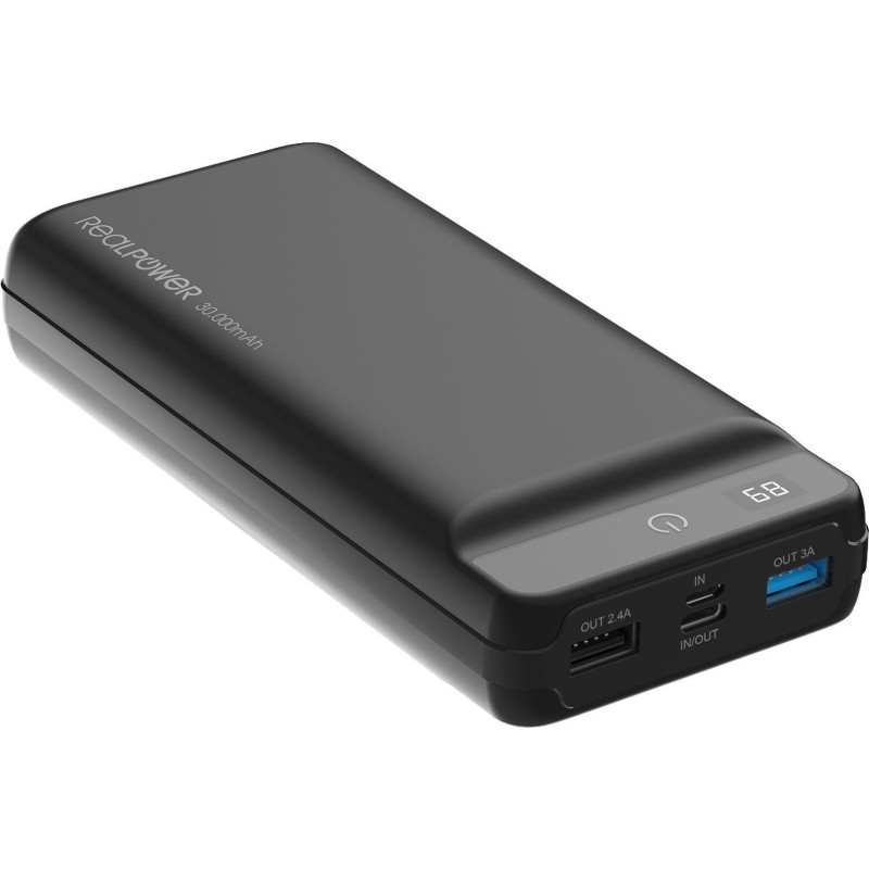 Caricabatterie RealPower PB-30k PD 30000 mAh nero (306950)