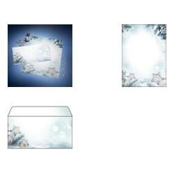 Sigel Snow Star - DL (110 x 220 mm) - Carta - Blu - Bianco - 80 g/m -