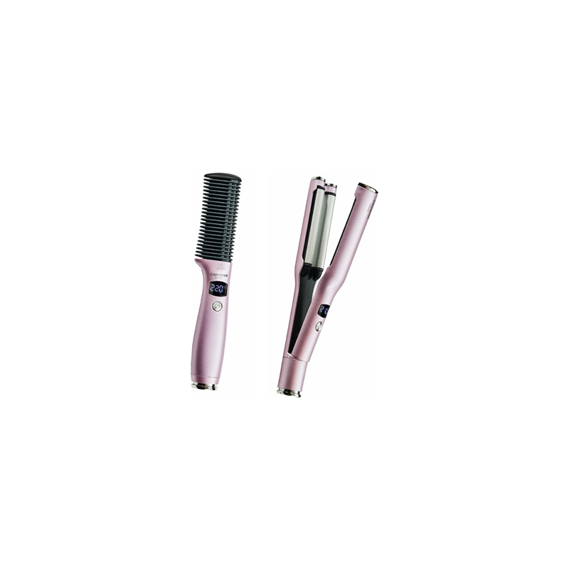 Carrera Beauty Click&amp;Style Set Spazzola lisciante/Wave Iron Lilac (21