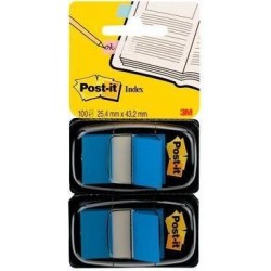 3M Post-it Index blu stretto 2 x 50 strisce adesive dimensioni 254 x 