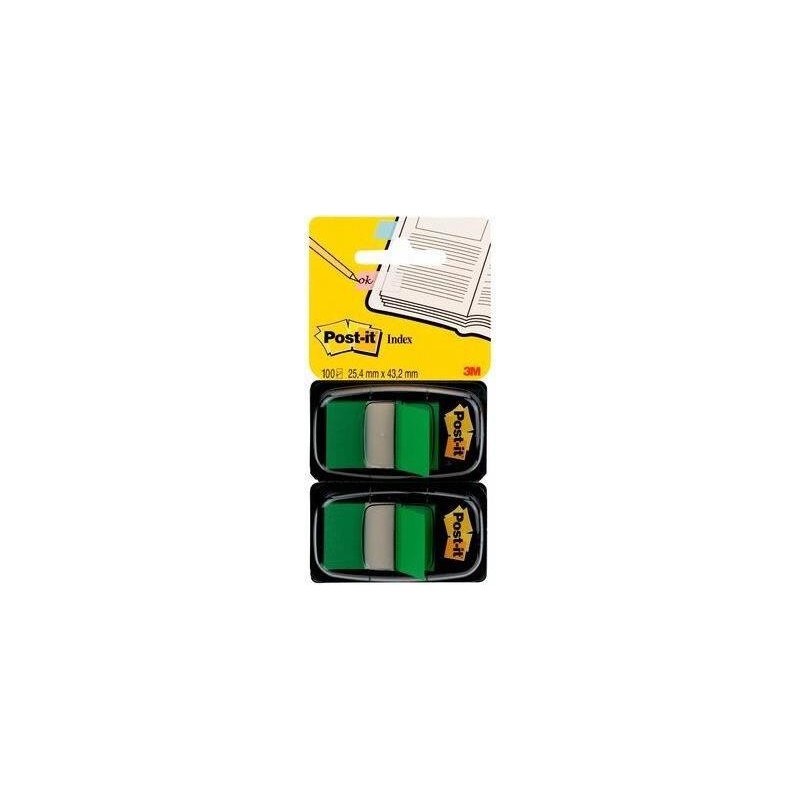 3M Post-it Index verde stretto 2 x 50 strisce adesive dimensioni 254 