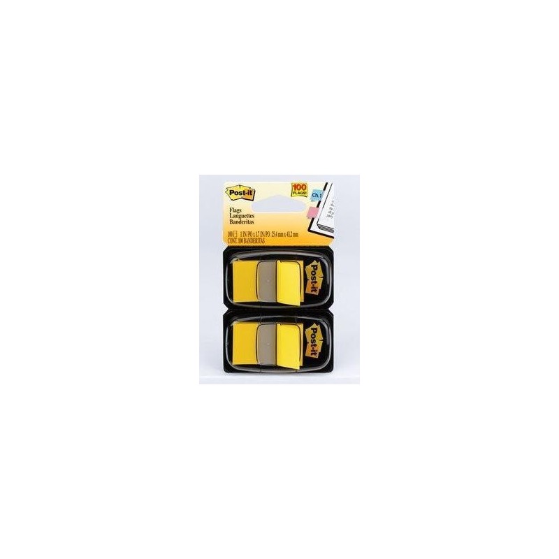 3M Post-it Index giallo stretto 2 x 50 strisce adesive dimensioni 254