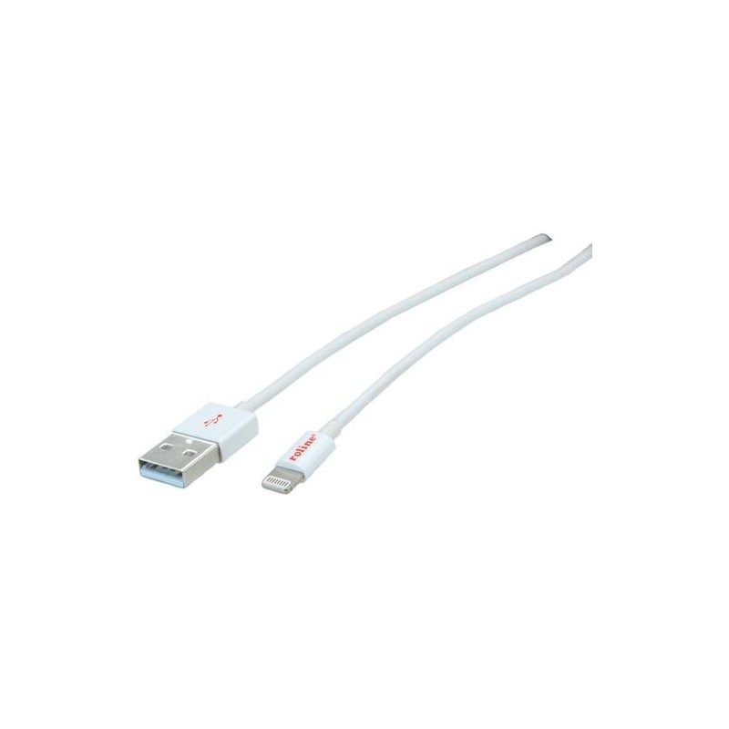 Cavo ROLINE da Lightning a USB per iPhone iPod iPad bianco 015 m