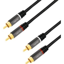 LogiLink CA1208 Cavo audio 75 m 2 x RCA Nero (CA1208)