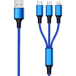 2GO 797151 Cavo USB 15 m USB B USB C/Micro-USB B/Lightning Nero - Blu