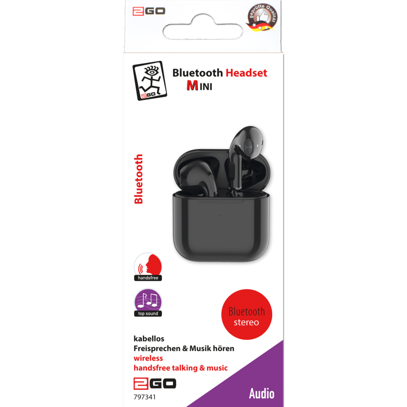 Mini cuffie 2GO TWS Wireless nell&#039;orecchio Chiamate/Musica Bluetooth 