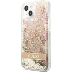 GUESS Cover rigida Paisley Liquid Glitter Oro per iPhone 13 Mini GUHC