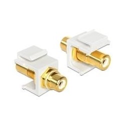 Delock Modulo Keystone Jack RCA Jack RCA placcato in oro bianco/bianco