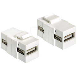 Delock Modulo Keystone USB 2.0 A femmina USB 2.0 A femmina bianco