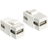 Delock Modulo Keystone USB 2.0 A femmina USB 2.0 A femmina bianco