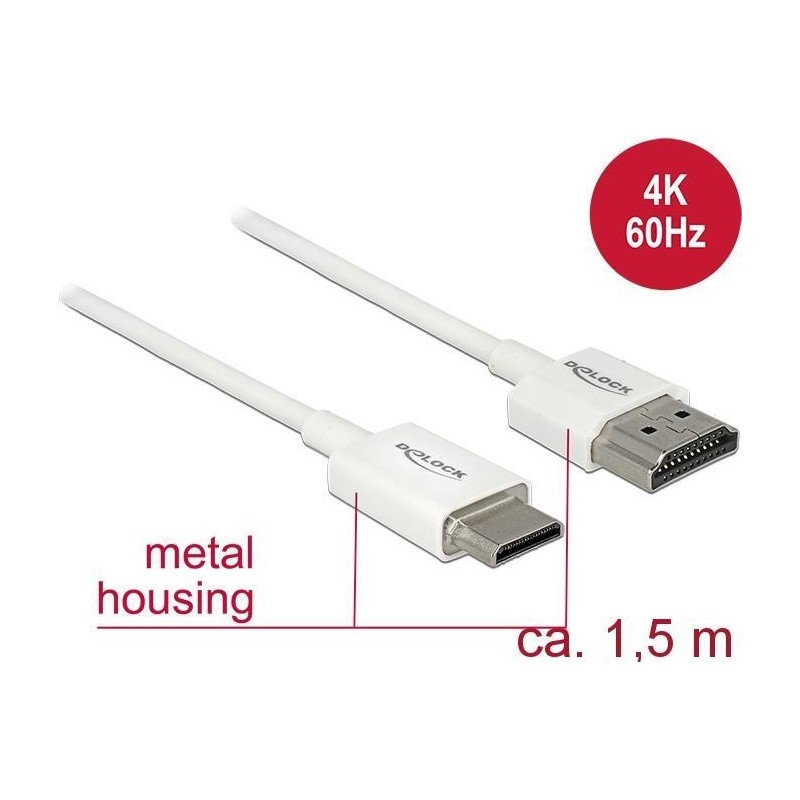 Delock Cavo HDMI ad alta velocit con Ethernet - HDMI-A maschio HDMI M