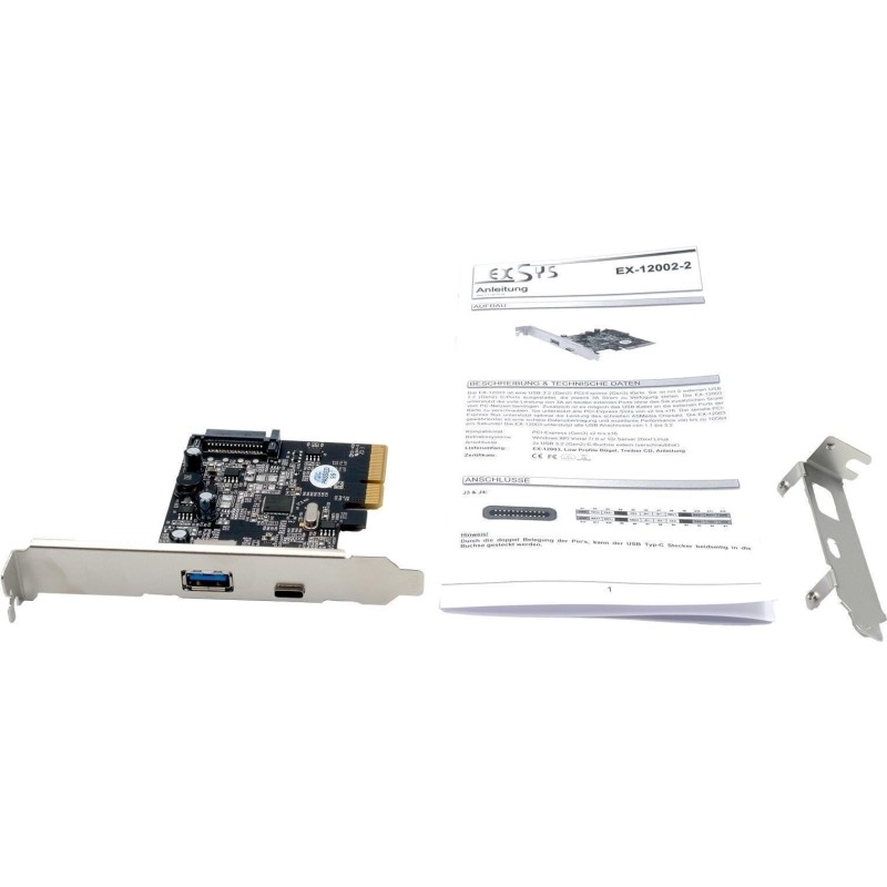 Scheda USB 3.2 Express porta 1A-1C Gen2 PCIe x4 inclusa staffa a bass