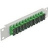 Delock Pannello patch in fibra ottica da 10&quot; 12 porte SC duplex verde