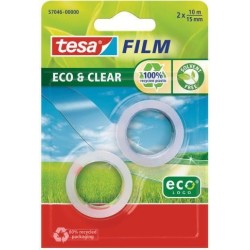 tesafilm eco&amp;clear rotolo 10m 15mm blister 2pz. (57046-00000-02)