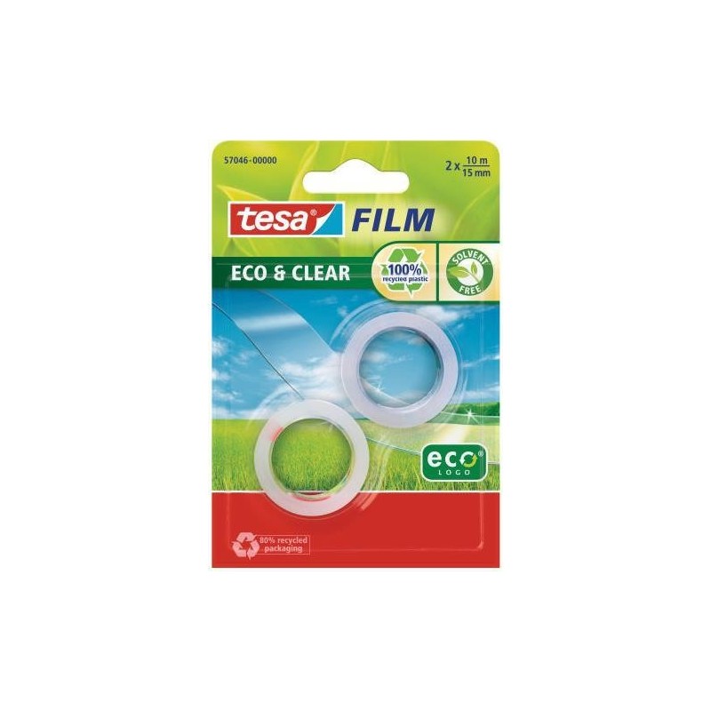 tesafilm eco&amp;clear rotolo 10m 15mm blister 2pz. (57046-00000-02)