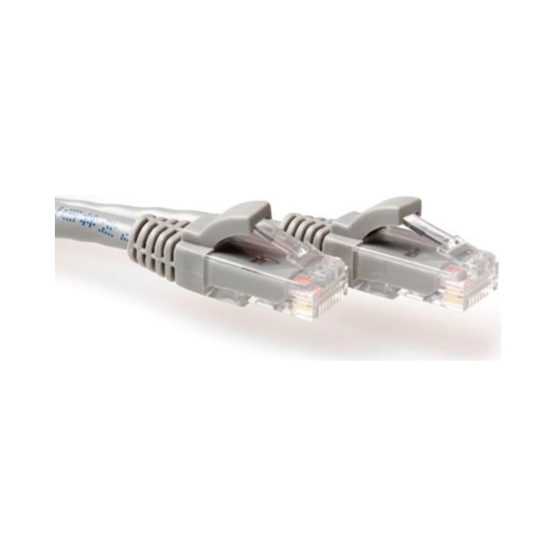 Cavo patch ACT grigio LSZH U/UTP CAT6A da 15 metri con connettori RJ4