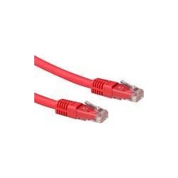 Cavo patch ACT rosso LSZH U/UTP CAT6A da 15 metri con connettori RJ45