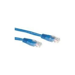 Cavo patch ACT Blue LSZH U/UTP CAT6A da 1 metro con connettori RJ45. 