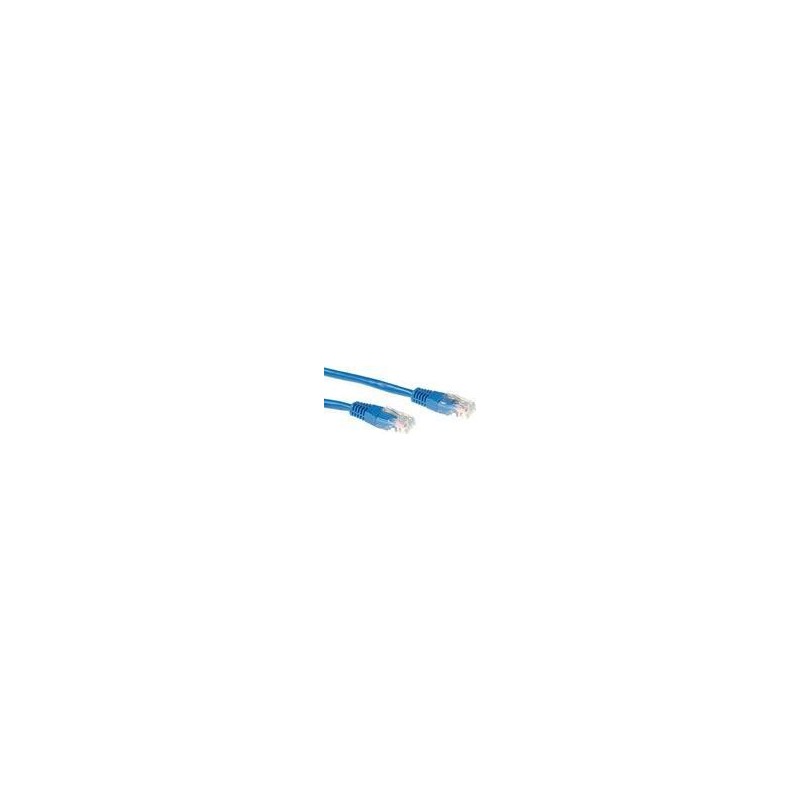 Cavo patch ACT Blue LSZH U/UTP CAT6A da 1 metro con connettori RJ45. 