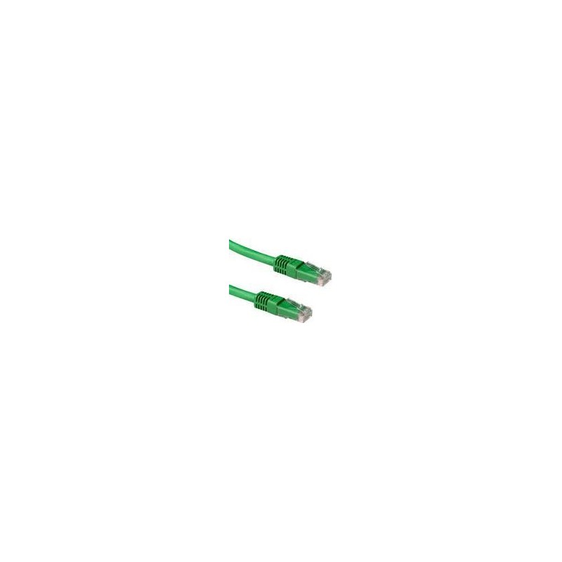 Cavo patch ACT Green LSZH U/UTP CAT6A da 1 metro con connettori RJ45.