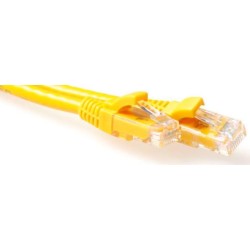 Cavo patch ACT giallo LSZH U/UTP CAT6A da 1 metro con connettori RJ45