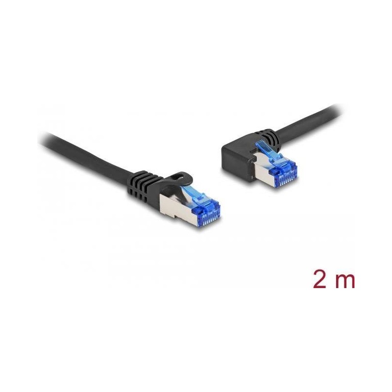 Delock Cavo di rete RJ45 Cat.6A S/FTP dritto/angolato a sinistra 2 m 