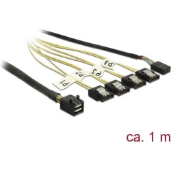 Delock Cavo Mini SAS HD SFF-8643 4 x SATA 7 pin 10 m