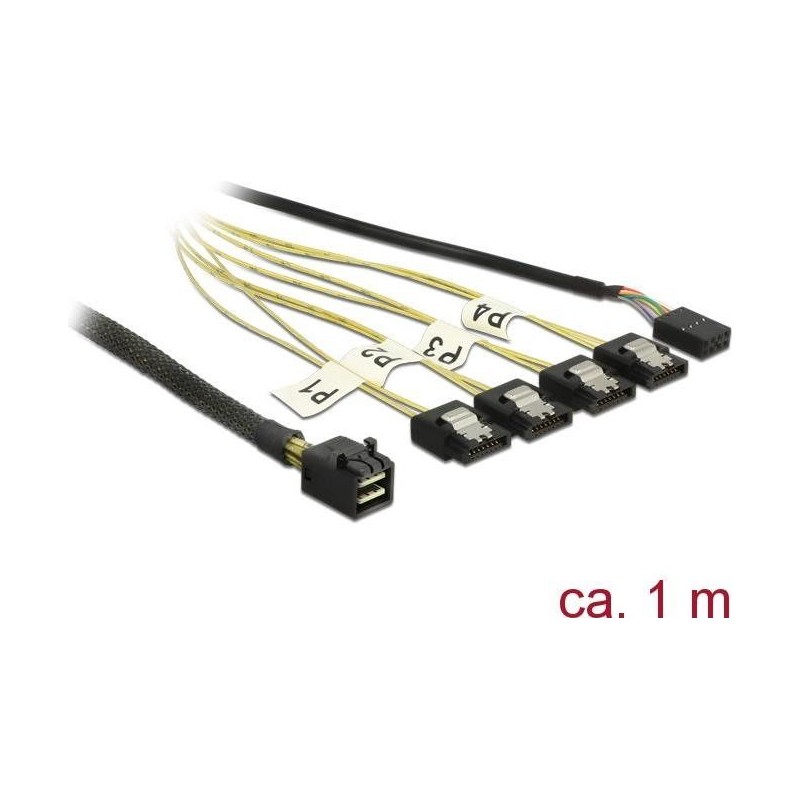 Delock Cavo Mini SAS HD SFF-8643 4 x SATA 7 pin 10 m