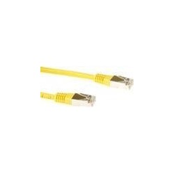 Cavo patch ACT giallo LSZH SFTP CAT6 da 3 metri con connettori RJ45. 