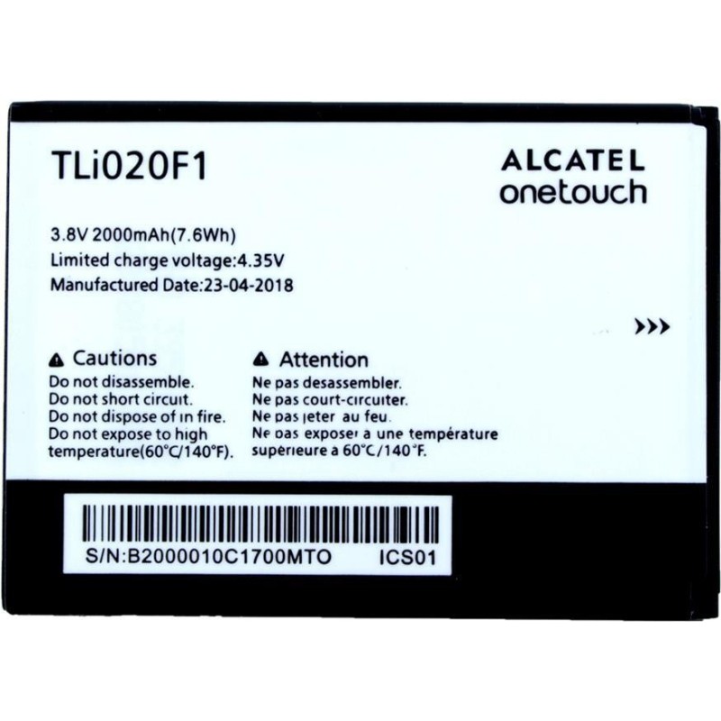 Alcatel - Batteria originale - TLI20F1 - One Touch Pop C7 OT-7040 e O