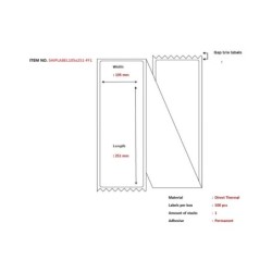 Ship-label 105 x 251mm - Fanfold. Direct Thermal 500 - labels per box