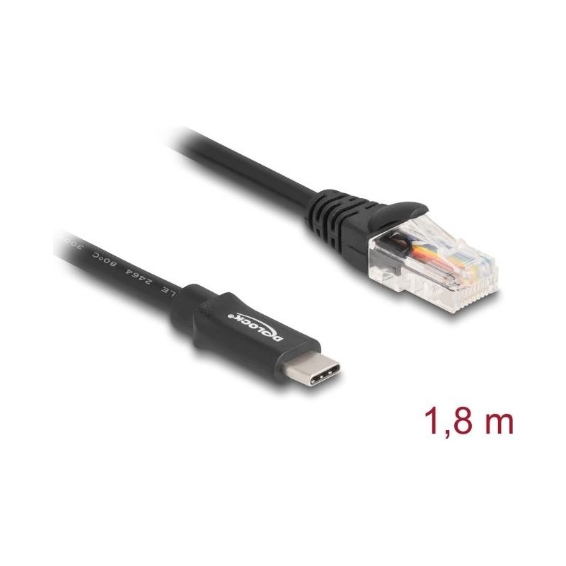 Delock Adattatore USB 2.0 tipo C a 1 x seriale RS-232 RJ45 18 m (6430