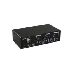 Switch da tavolo KVM - 2 vie - HDMI - Hub USB 3.0 - con audio