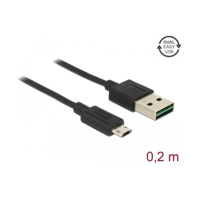 Delock Cavo EASY-USB 2.0 Tipo A maschio EASY-USB 2.0 Tipo Micro-B mas