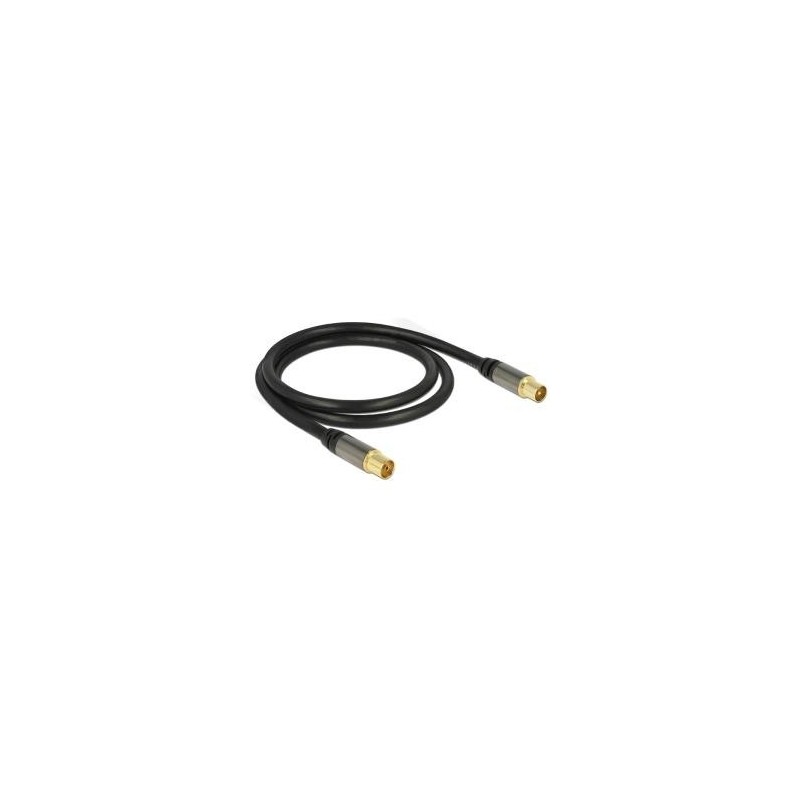 Delock Cavo antenna Spina IEC Presa IEC RG-6/U 1 m nero