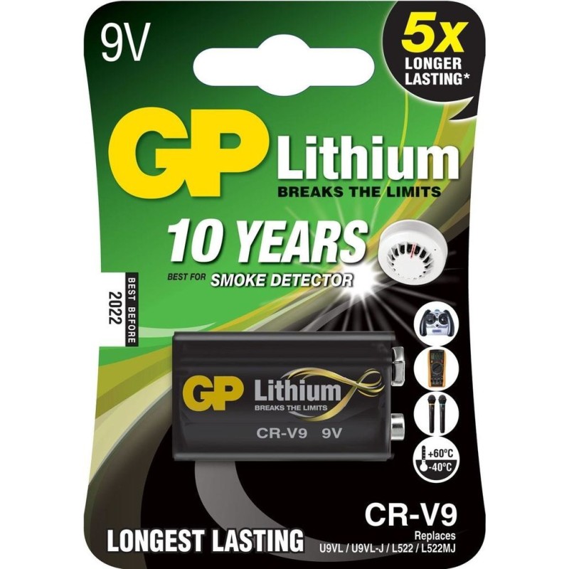 GP Batteries Lithium CR-V9 - Litio - Binocolo - 9V - Nero - Confezion