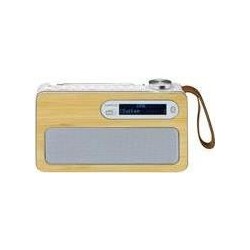 Radio FM portatile DAB Lenco PDR-040 Bamboo con BT bianca