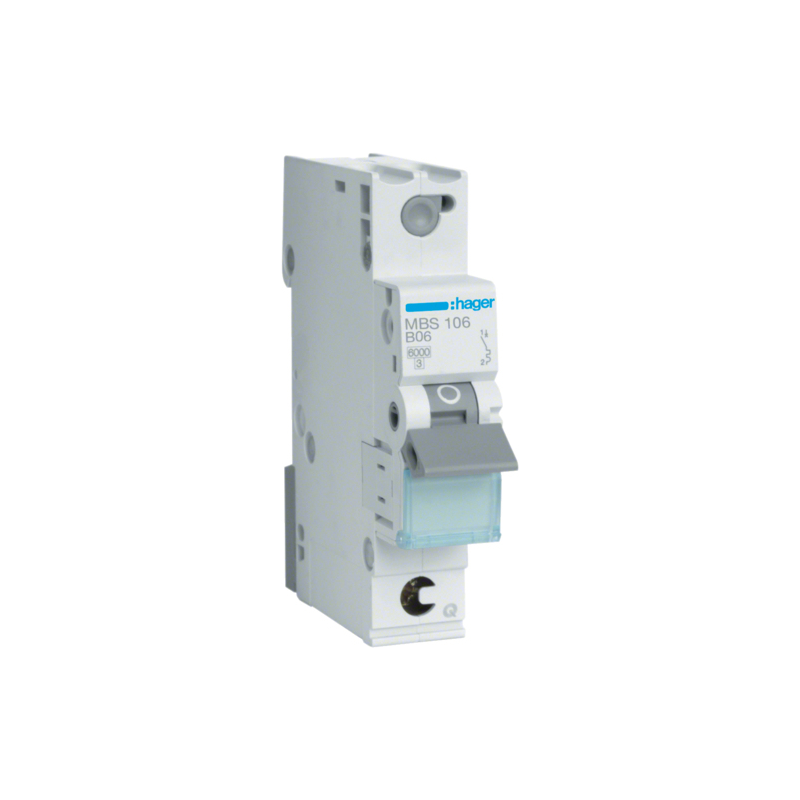 Hager MBS106. Corrente nominale 6 A Frequenza di ingresso AC 50/60 Hz