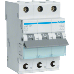 Hager MBS325. Corrente nominale 25 A Frequenza di ingresso AC 50/60 H